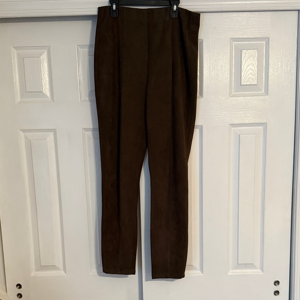 Blank NYC Women's Suede Trousers in Rich Brown